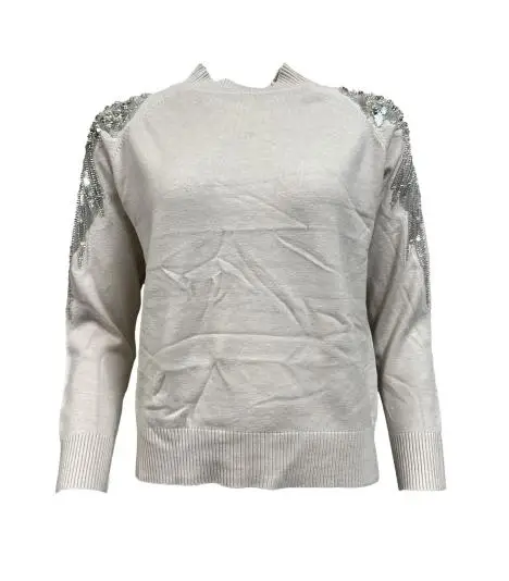 Maglione strass spalle
