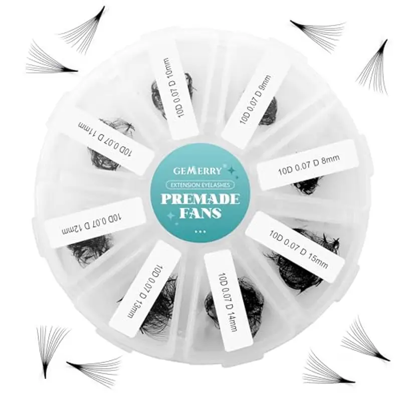 Extension Ciglia Ciuffetti 10D 0.07mm Curvatura D 8-15mm 500PCS Ciuffi Volume Russo Estensioni Ciglia Volume Promade