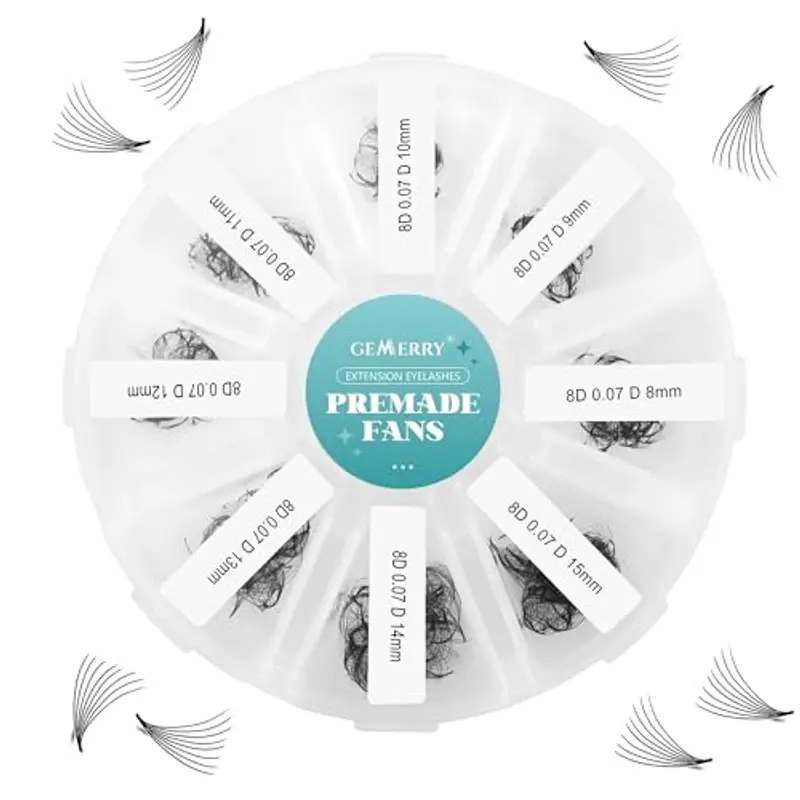 Extension Ciglia Ciuffetti 8D 0.07mm Curvatura D 8-15mm 500PCS Ciuffi Volume Russo Estensioni Ciglia Volume Promade