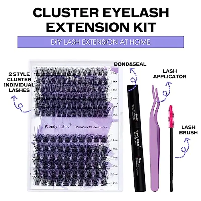 Extension Ciglia Ciuffetti Kit C Curl 0.07mm C3+C9 Cluster Lashes Kit Mix 12-16mm DIY Estensioni Ciglia Cluster miniatura 3