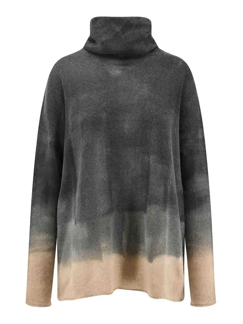 Maglia Dolcevita Bruco 7 In Cashmere Grigio