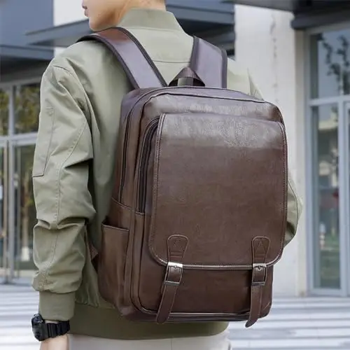 F Fityle Zaini per Pc Portatili Zaino per Laptop 16, 93 X 11, 81 X 5, 51 Pollici Zaino in Pelle Uomo per Notebook, Con miniatura 2