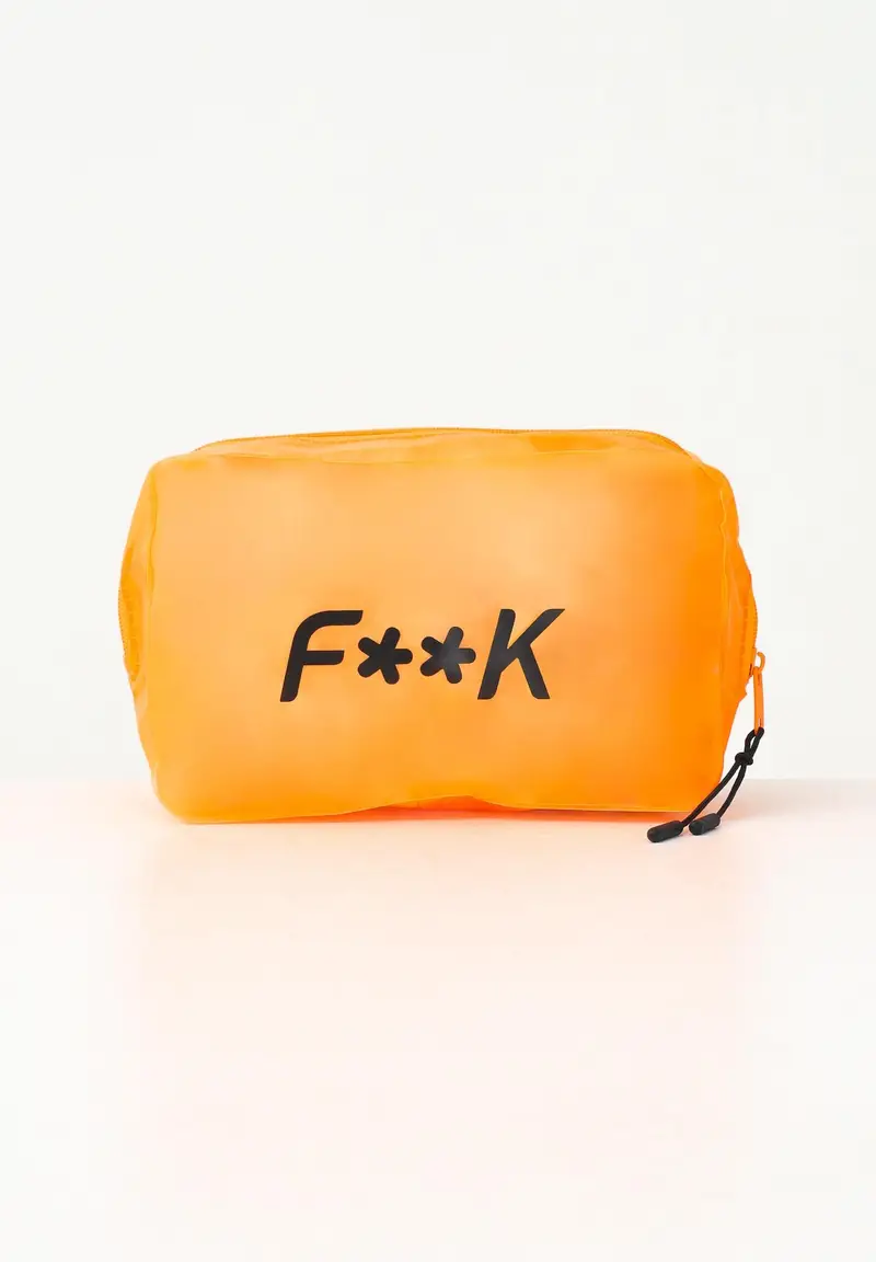 F**K Astuccio arancione da donna con stampa logo