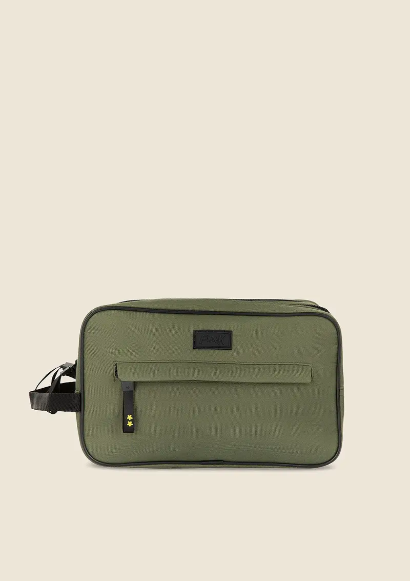 Beauty Bag Canvas Unisex F**K Verde Militare U01AU93-MG
