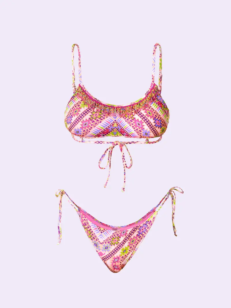 Bikini Donna F**K Crazy Top con Slip Regolabile Fantasia SW0701-X22 miniatura 3