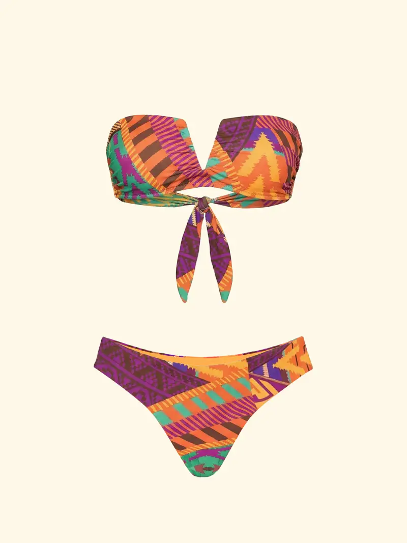 Bikini Donna F**K Fascia a V con Slip Fisso Fantasia SW2202-X11 miniatura 3