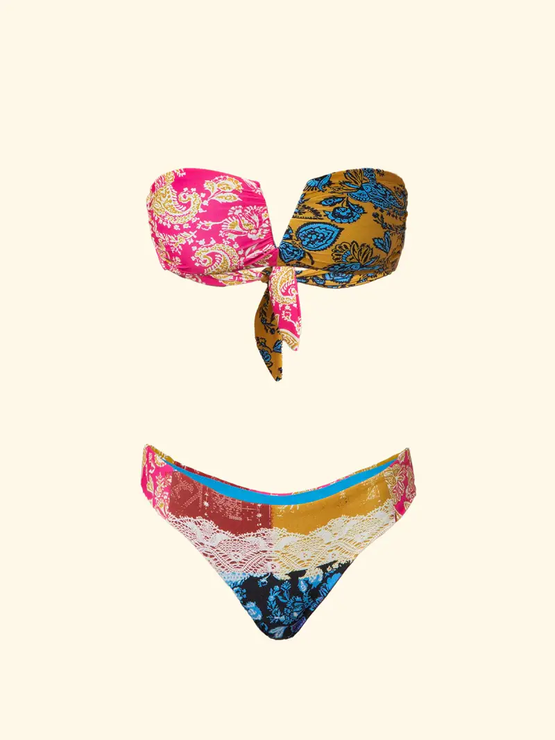 Bikini Donna F**K Fascia a V con Slip Fisso Fantasia SW2204-X45 miniatura 3