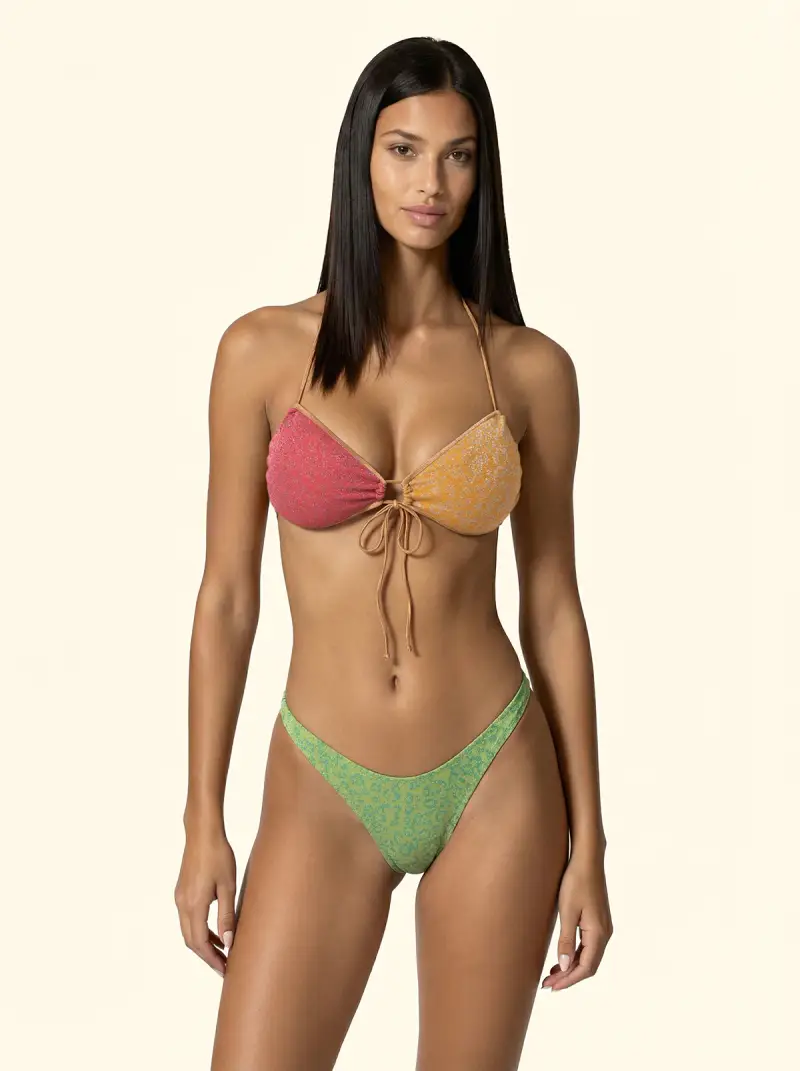Bikini Donna F**K Fascia con Slip Americano Fisso Gold SW0161-GD