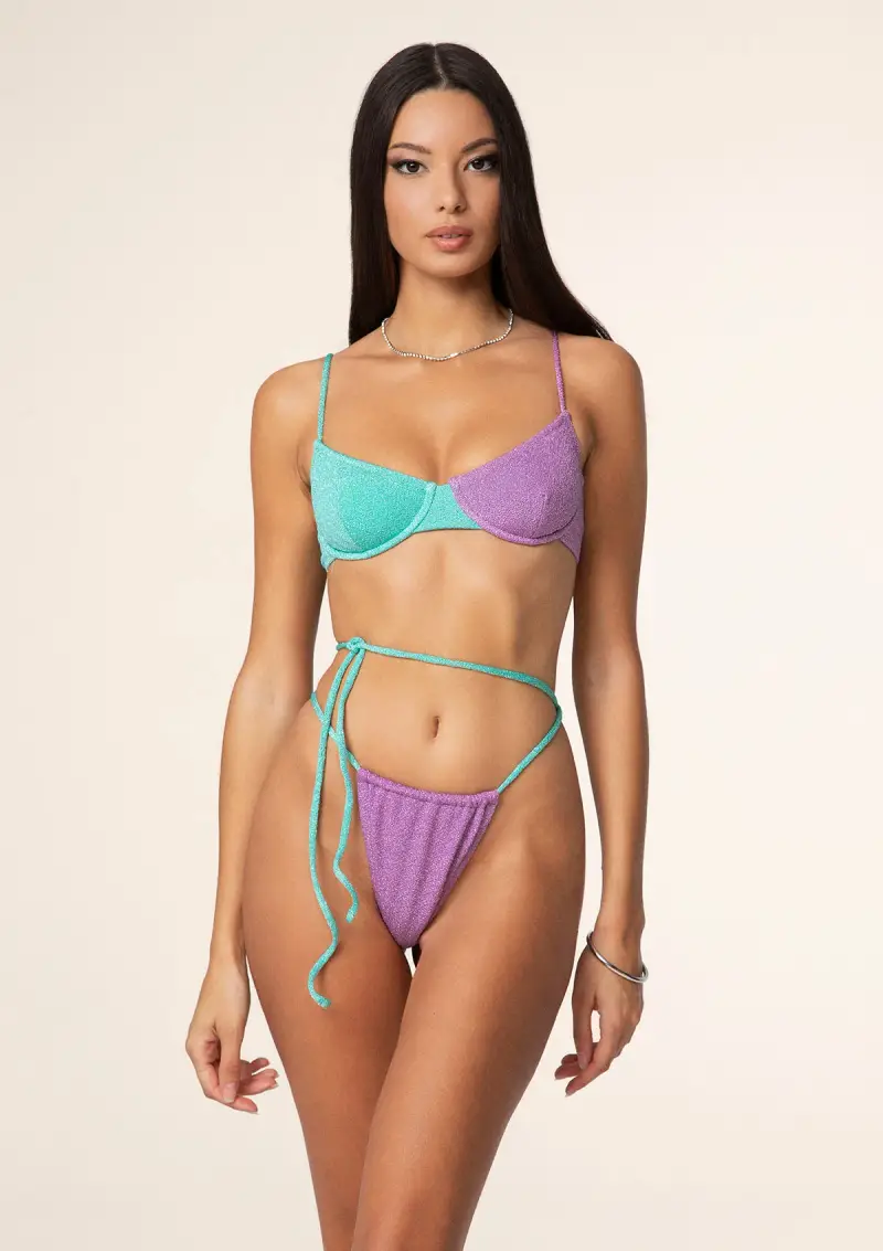 Bikini Donna F**K Reggiseno con Ferretto e Slip Brasiliano Regolabile