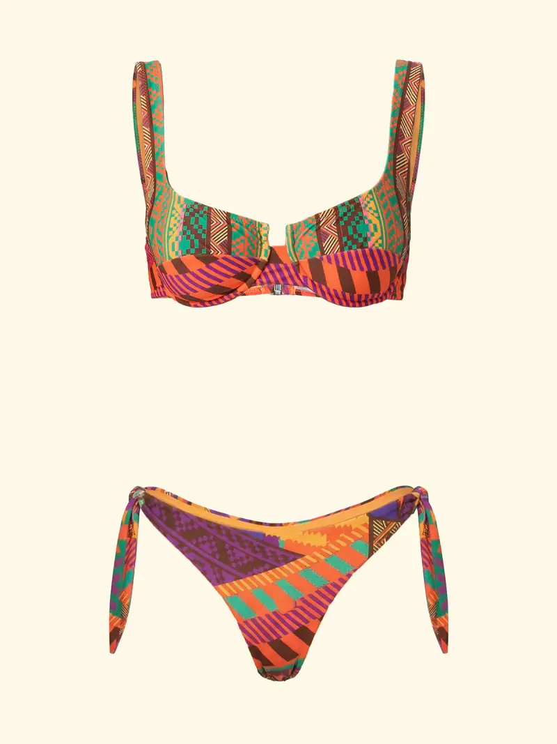 Bikini Donna F**K Reggiseno con Ferretto e Slip Regolabile Fantasia SW miniatura 3