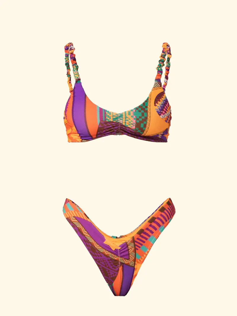 Bikini Donna F**K Top con Slip Americano Fisso Fantasia SW2952-X11 miniatura 3