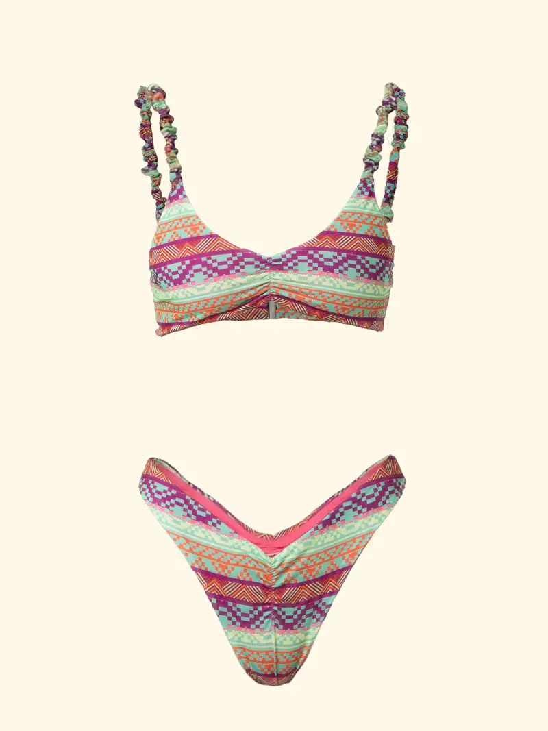 Bikini Donna F**K Top con Slip Americano Fisso Fantasia SW2952-X13 miniatura 3