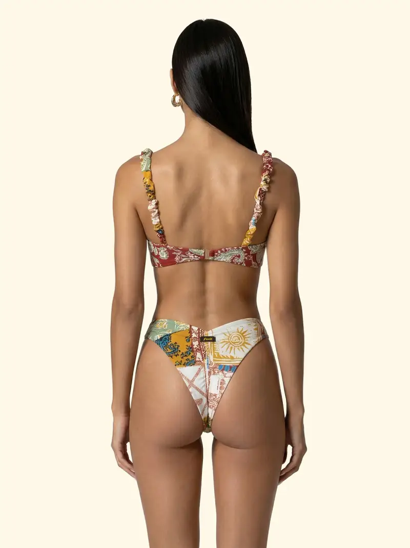 Bikini Donna F**K Top con Slip Americano Fisso Fantasia SW2954-X38 miniatura 2