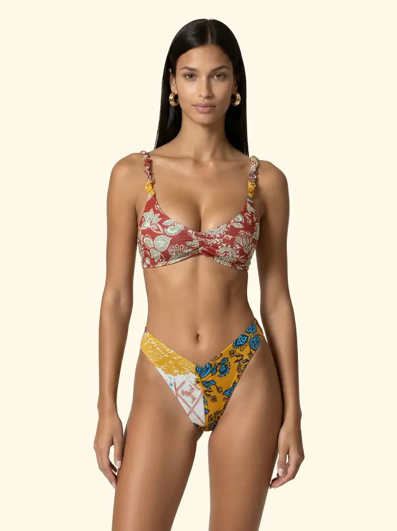 Bikini Donna F**K Top con Slip Americano Fisso Fantasia SW2954-X38