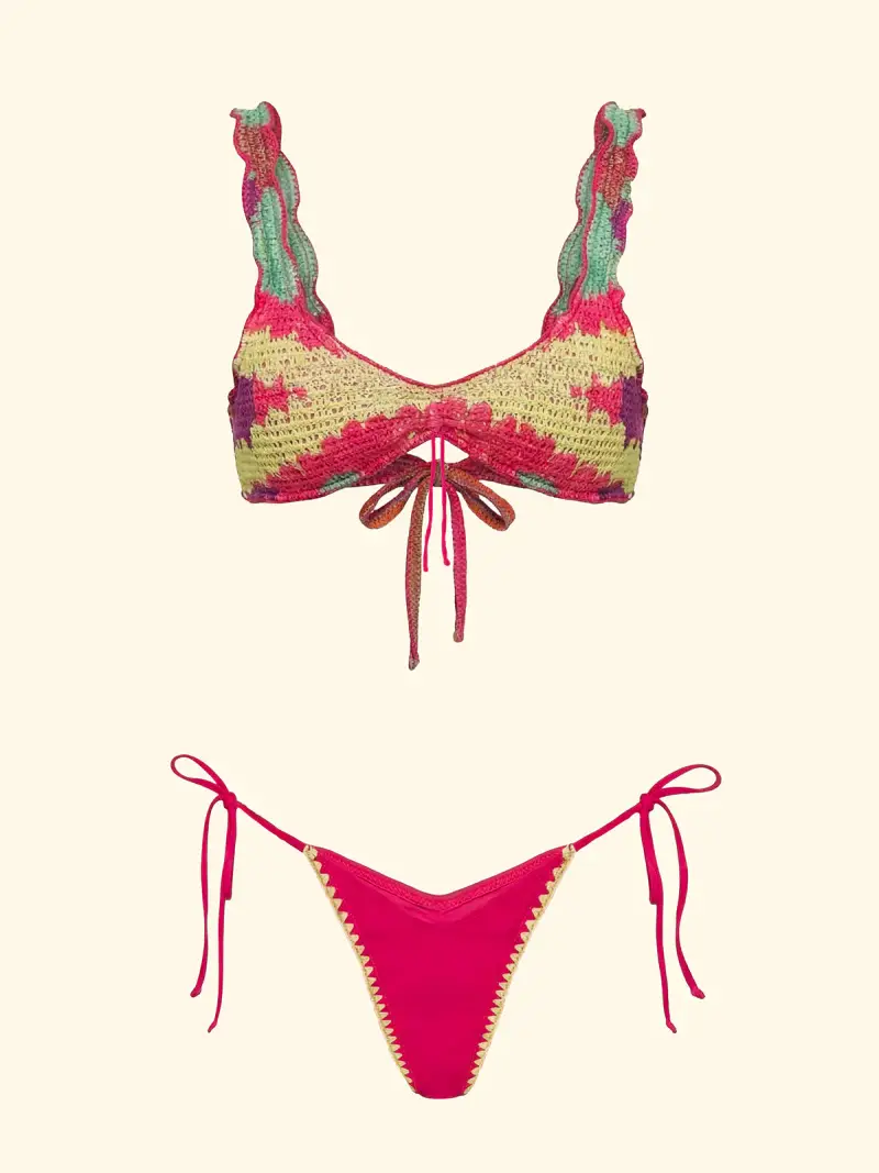 Bikini Donna F**K Top con Slip Regolabile Fantasia SW0292-X13 miniatura 3