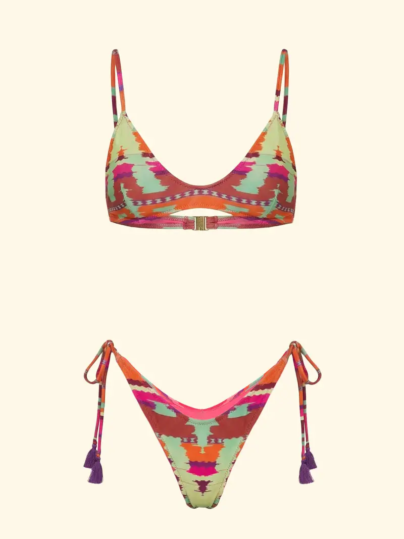 Bikini Donna F**K Top Fisso con Slip Americano Regolabile Fantasia SW0 miniatura 3