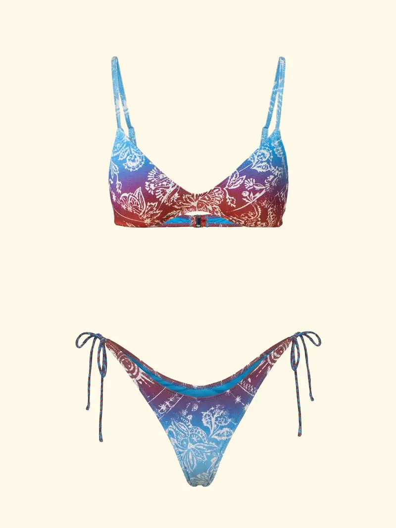 Bikini Donna F**K Top Fisso con Slip Americano Regolabile Fantasia SW0 miniatura 3