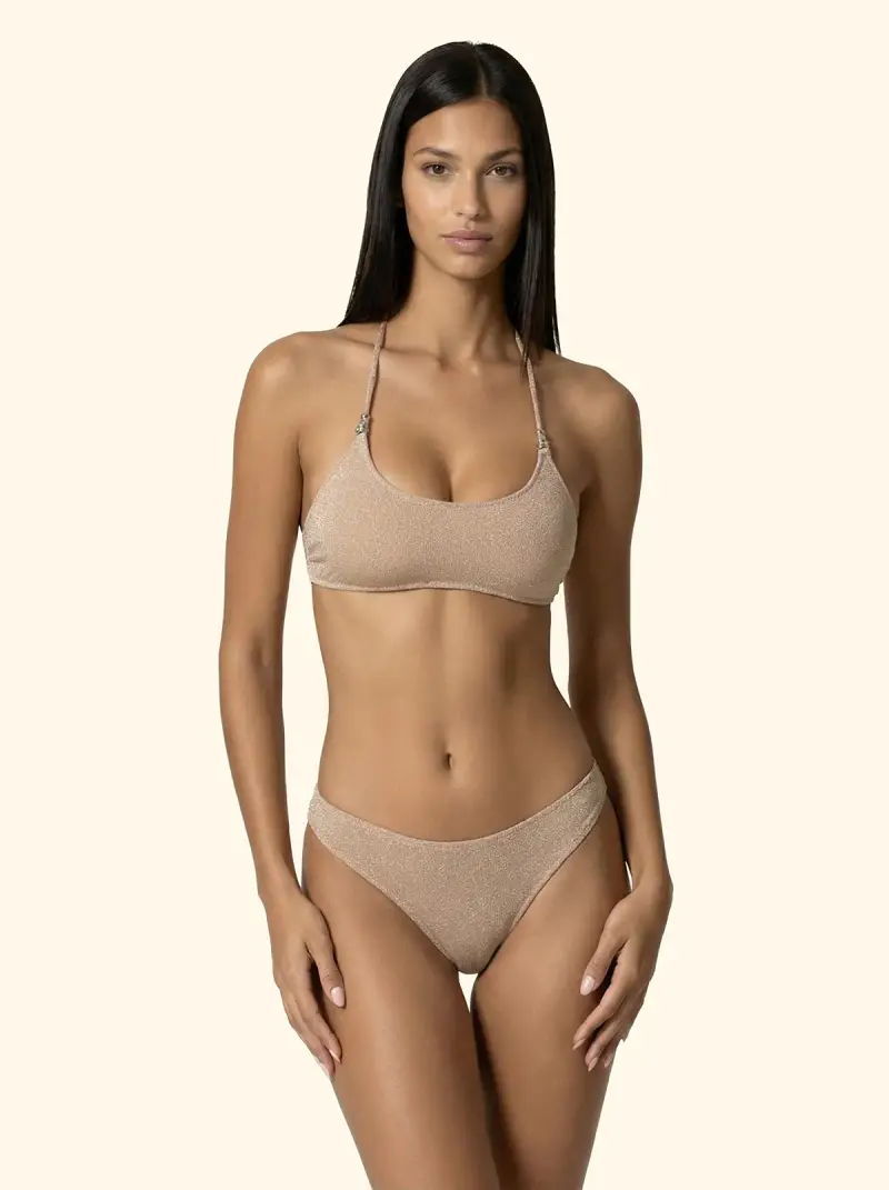 Bikini Donna F**K Top Regolabile con Slip Culotte Fissa Gold SW1102-GD