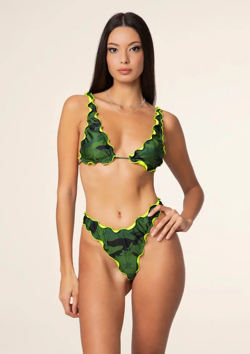 Bikini Donna F**K Triangolo alto con Slip Americano Fisso Fantasia 052