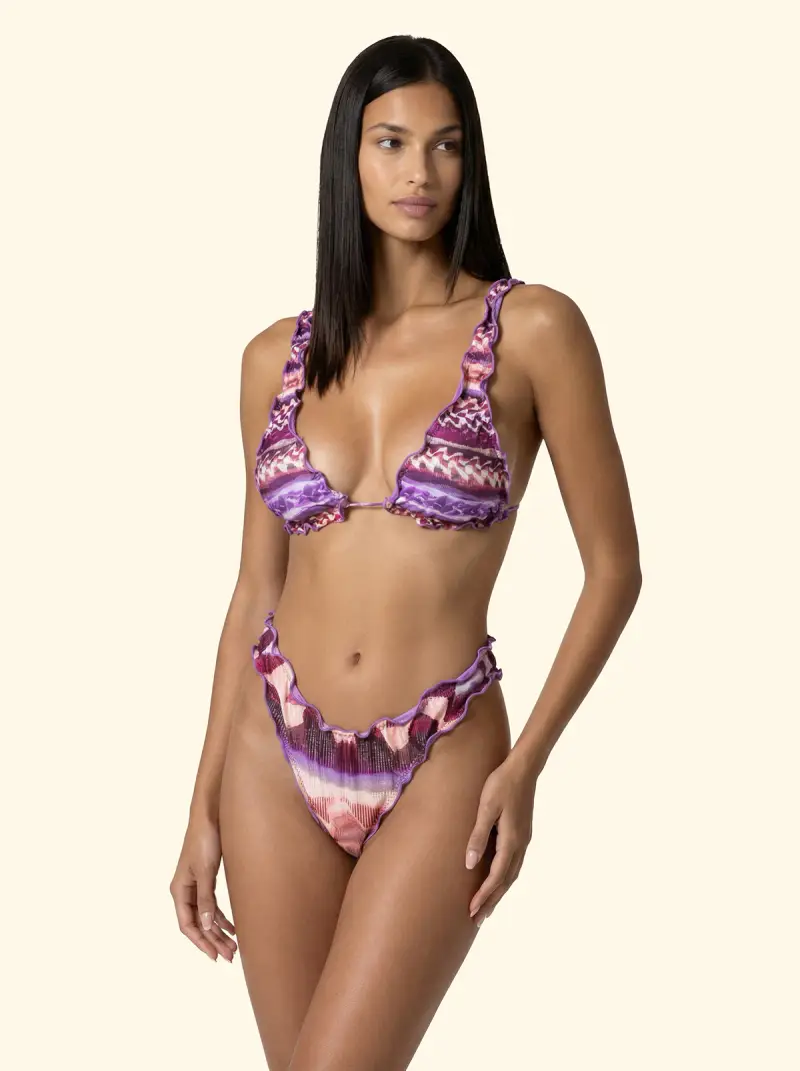 Bikini Donna F**K Triangolo Alto con Slip Americano Fisso Fantasia SW2