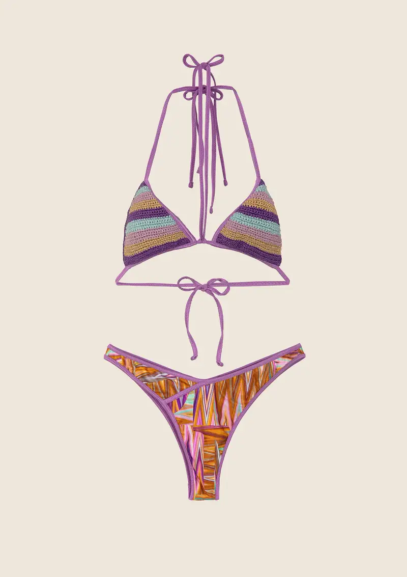 Bikini Donna F**K Triangolo con Slip Americano Fisso Fantasia 0910-X07 miniatura 3