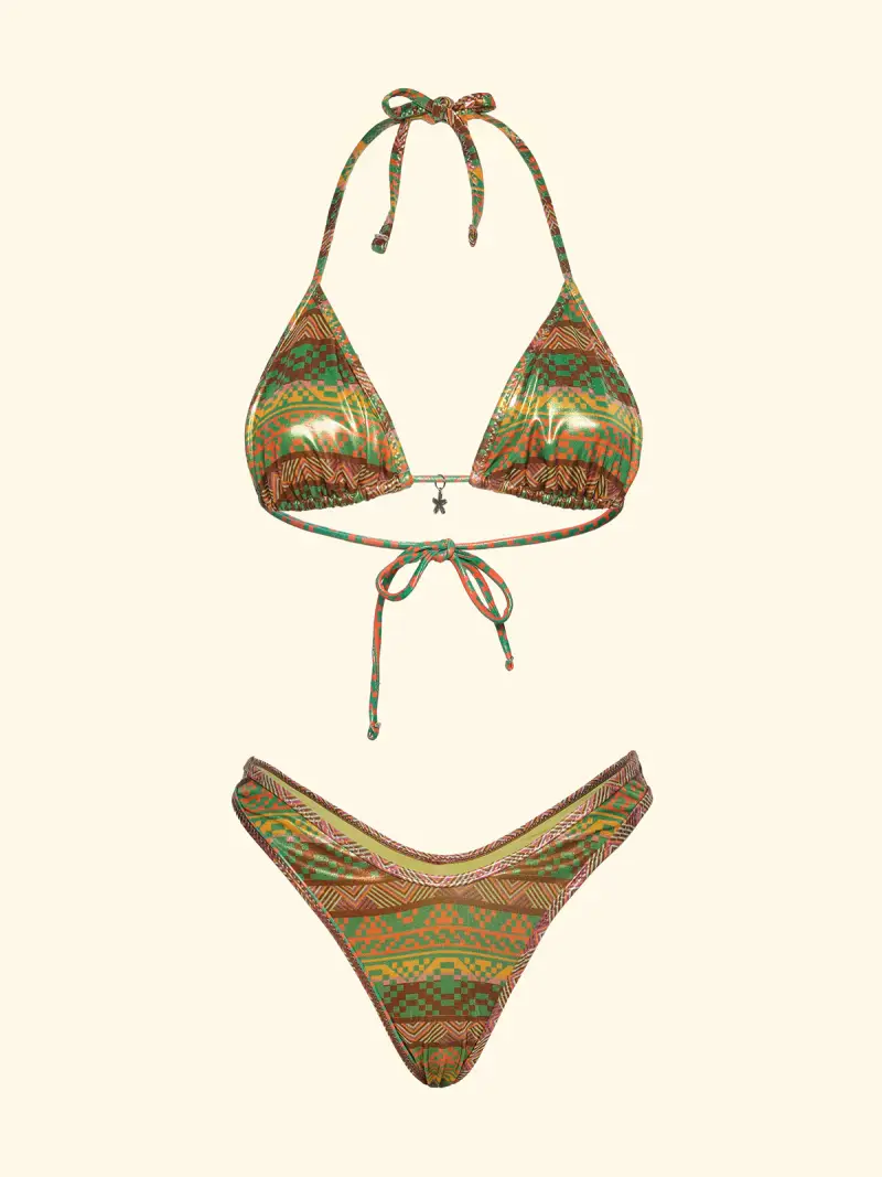 Bikini Donna F**K Triangolo con Slip Americano fisso Fantasia SW0252-X miniatura 3