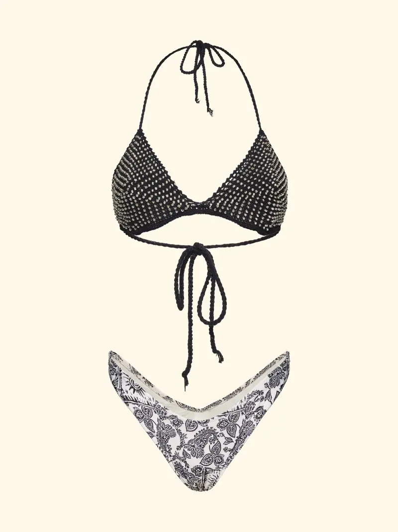 Bikini Donna F**K Triangolo con Slip Americano Fisso Fantasia SW0401-X miniatura 3