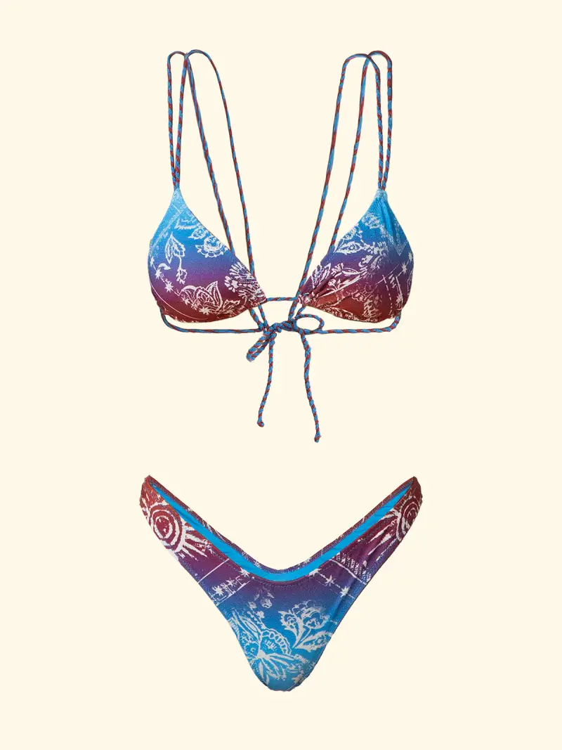 Bikini Donna F**K Triangolo con Slip Americano fisso Fantasia SW0440-X miniatura 3