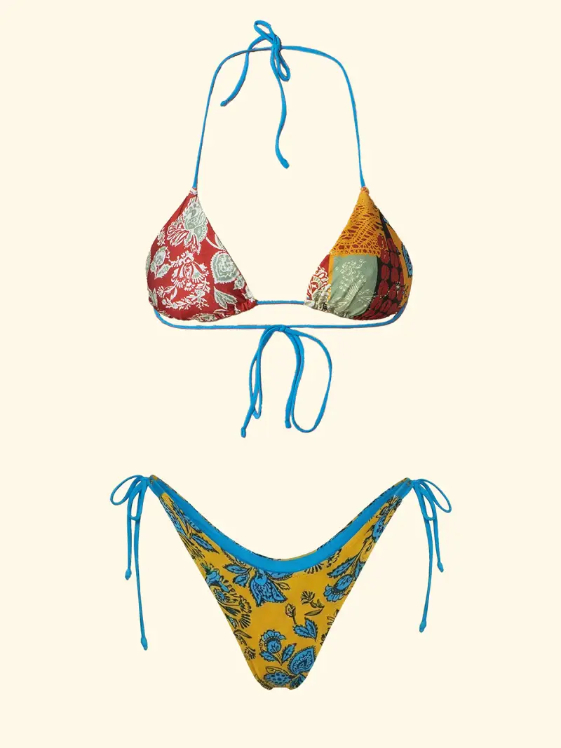 Bikini Donna F**K Triangolo con Slip Americano Regolabile Fantasia SW0 miniatura 3