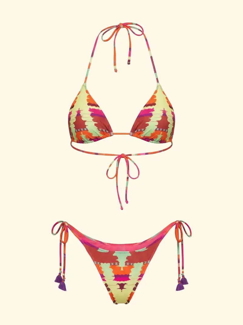 Bikini Donna F**K Triangolo con Slip Brasiliano Regolabile Fantasia SW miniatura 3