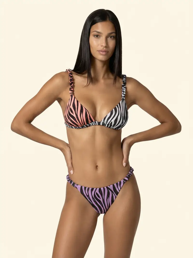 Bikini Donna F**K Triangolo con Slip Fisso Fantasia SW2901-X10