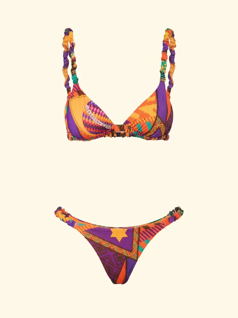 Bikini Donna F**K Triangolo con Slip Fisso Fantasia SW2902-X11 miniatura 3