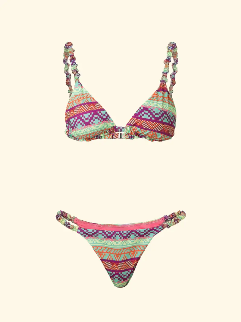 Bikini Donna F**K Triangolo con Slip Fisso Fantasia SW2902-X13 miniatura 3