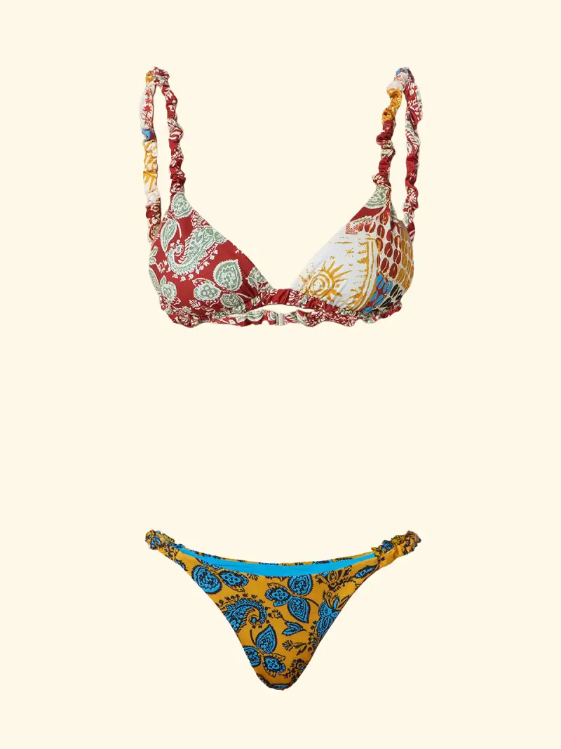 Bikini Donna F**K Triangolo con Slip Fisso Fantasia SW2904-X38 miniatura 3