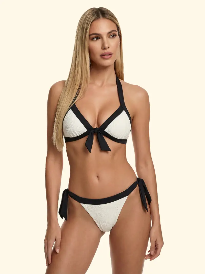 Bikini Donna F**K Triangolo con Slip Regolabile Bianco SW0530-WH