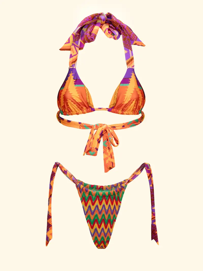 Bikini Donna F**K Triangolo con Slip Regolabile Fantasia SW0230-X11 miniatura 3