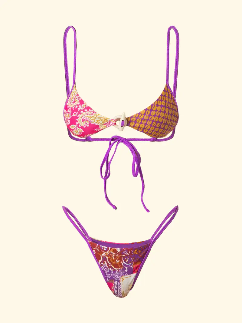 Bikini Donna F**K Triangolo con Slip Regolabile Fantasia SW0470-X41 miniatura 3