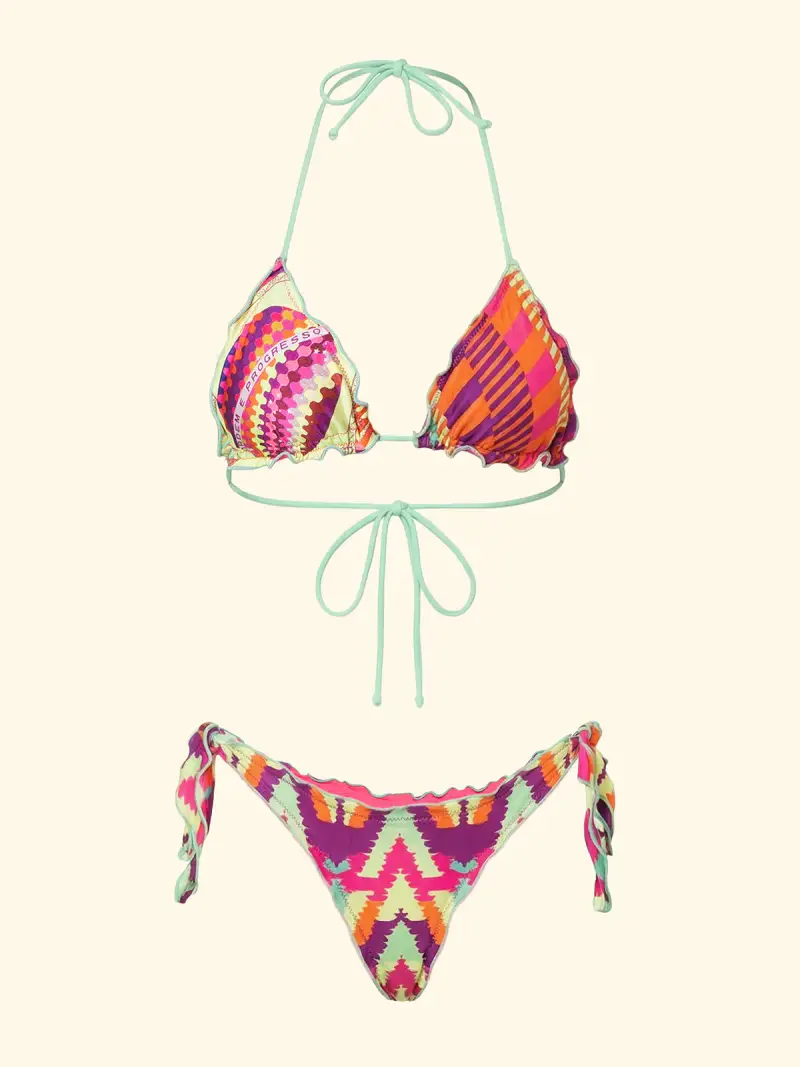 Bikini Donna F**K Triangolo con Slip Regolabile Fantasia SW2502-X13 miniatura 3