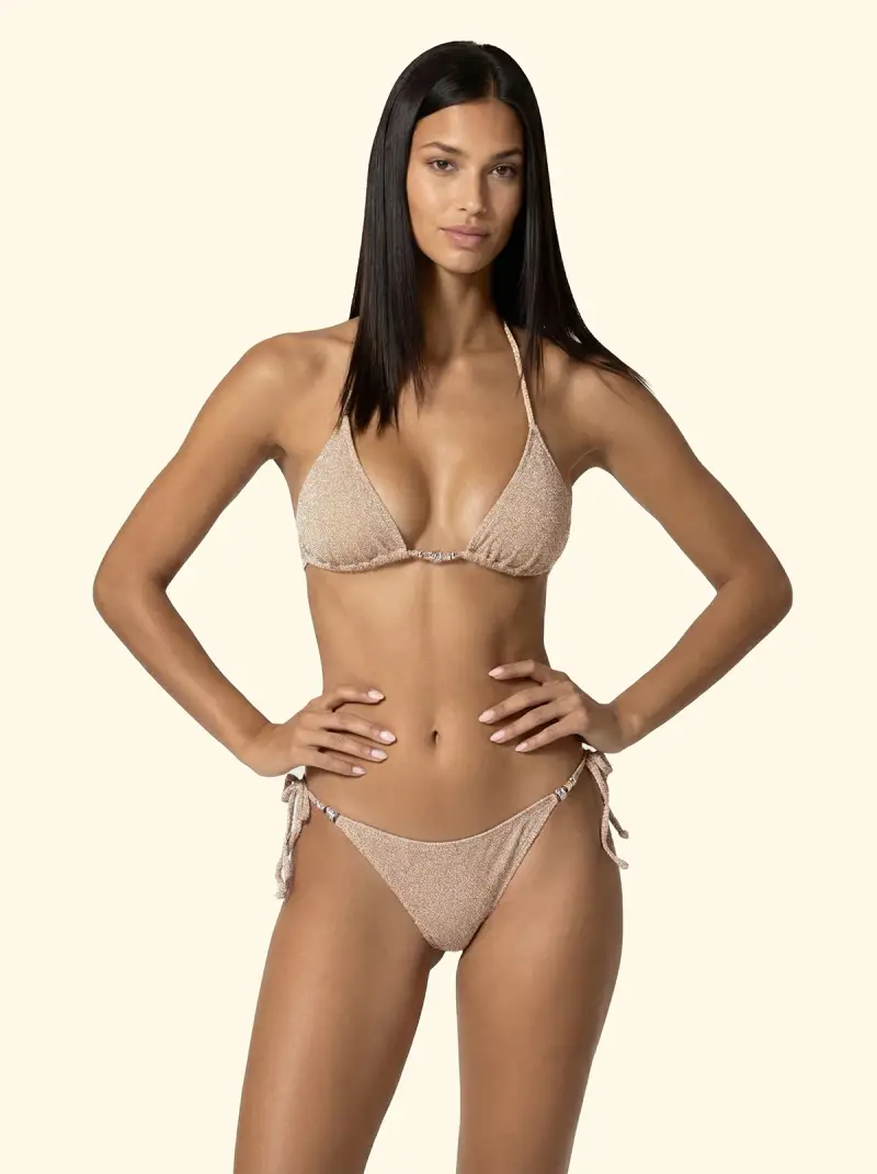 Bikini Donna F**K Triangolo con Slip Regolabile Gold SW1100-GD