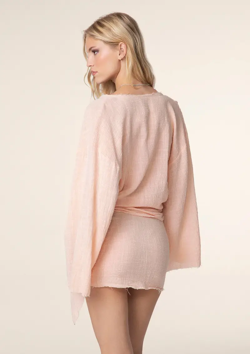 Caftano Corto Donna F**K Corallo 0759-CR miniatura 3