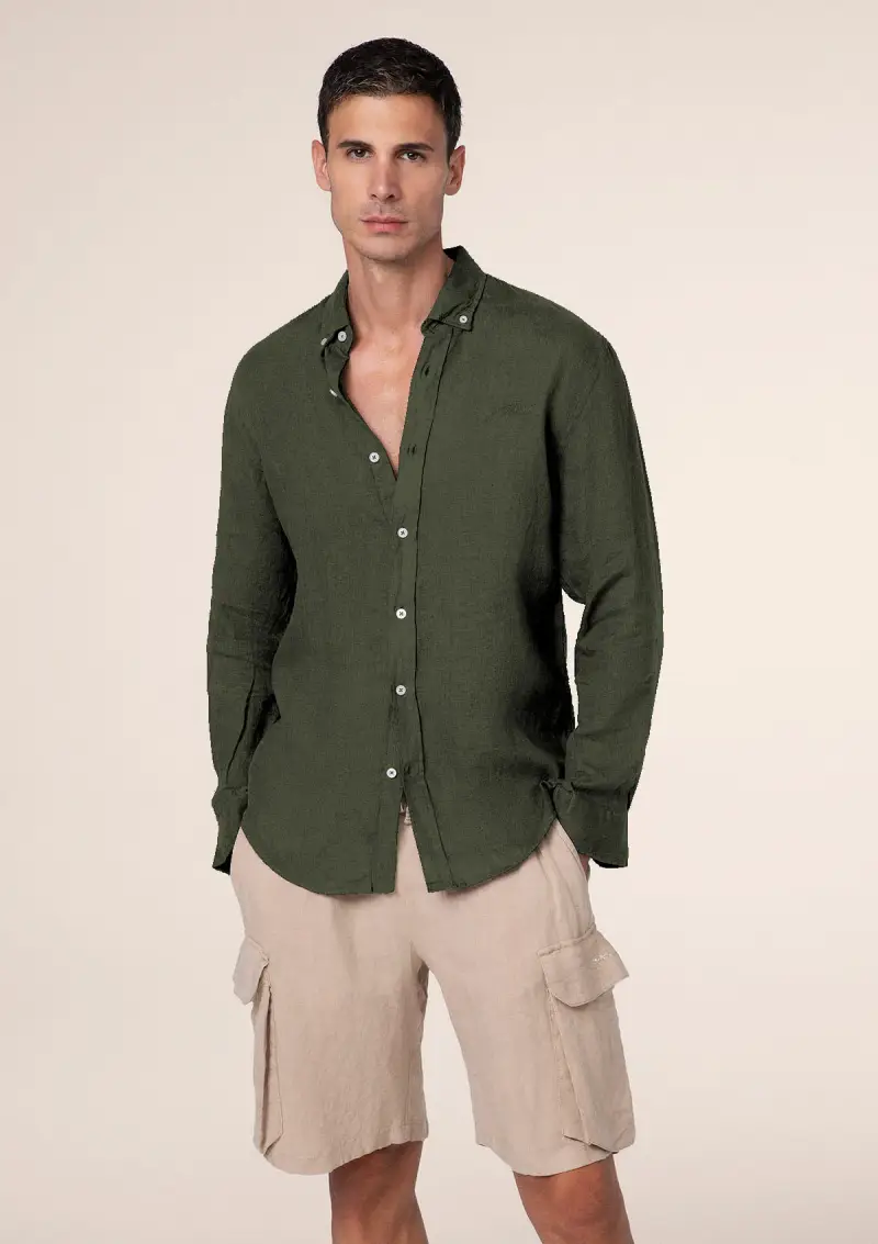 Camicia Uomo F**K Verde Militare M01CL40-MG