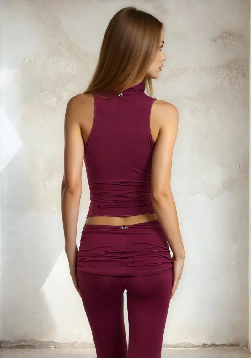 Canotta a Lupetto Donna F**K Bordeaux W0600-BD miniatura 3