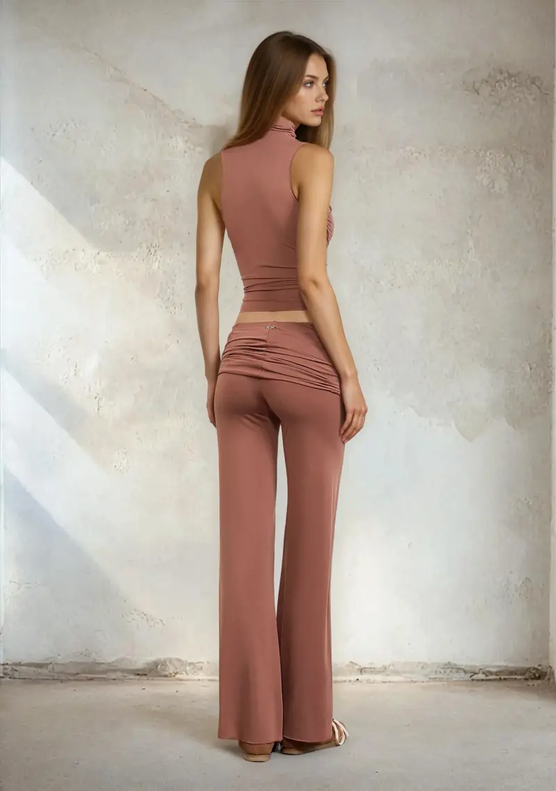 Canotta a Lupetto Donna F**K Light Brown W0600-LB miniatura 2