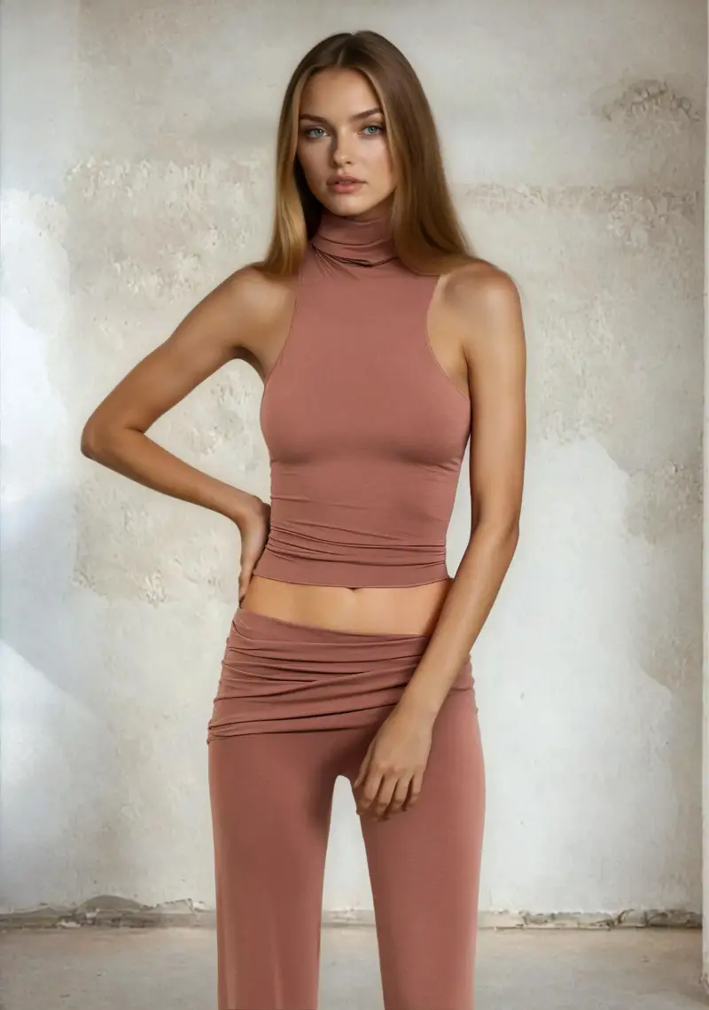 Canotta a Lupetto Donna F**K Light Brown W0600-LB