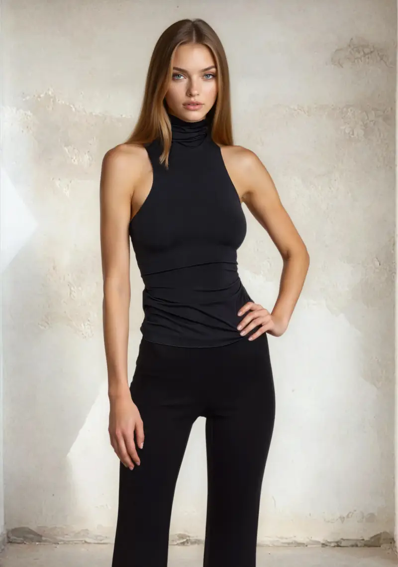 Canotta a Lupetto Donna F**K Nera W0600-BK