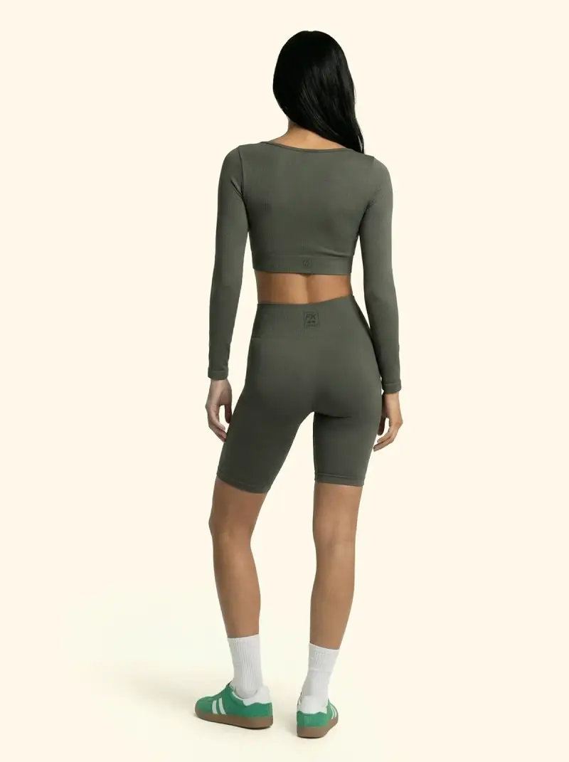 Ciclista Seamless F**K Verde Militare 11SM01-GN miniatura 2