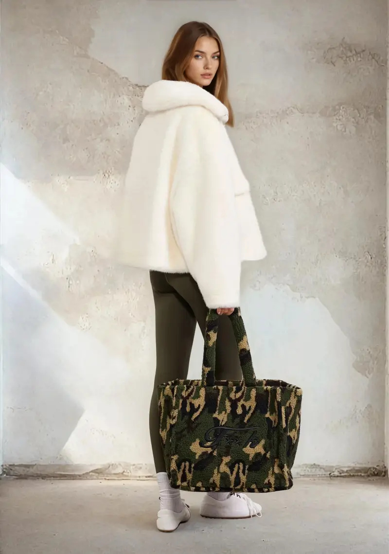 Eco Pelliccia Donna F**K Bianca W0110-WH miniatura 4