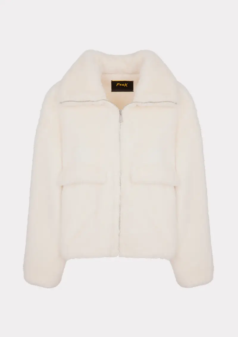 Eco Pelliccia Donna F**K Bianca W0110-WH miniatura 5