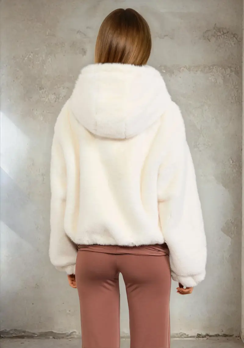 Eco Pelliccia Donna F**K Bianca W0115-WH miniatura 3