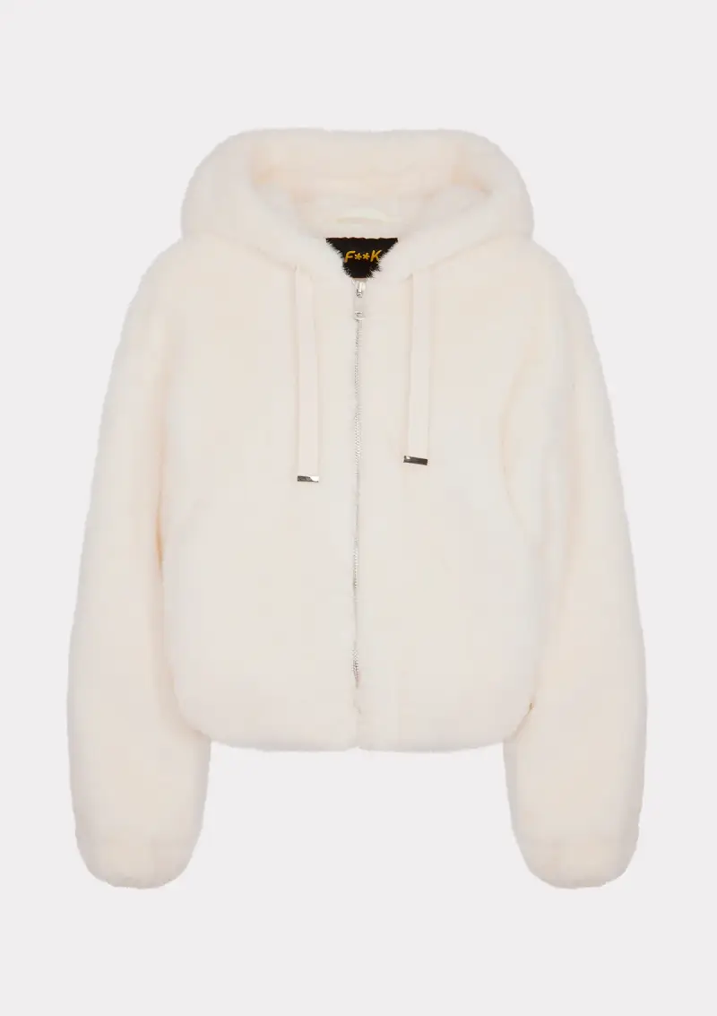 Eco Pelliccia Donna F**K Bianca W0115-WH miniatura 4